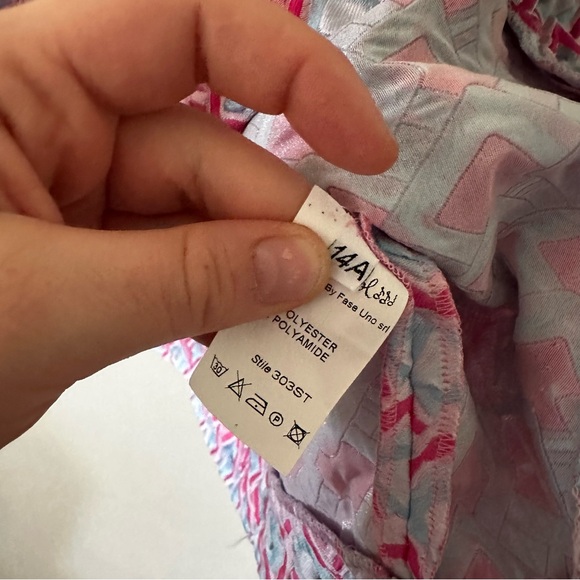 Mimisol pink and blue quilted box pleat skirt (V4) - Picture 4 of 6